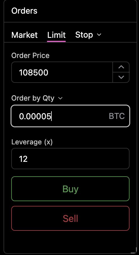 Limit Order Parameters