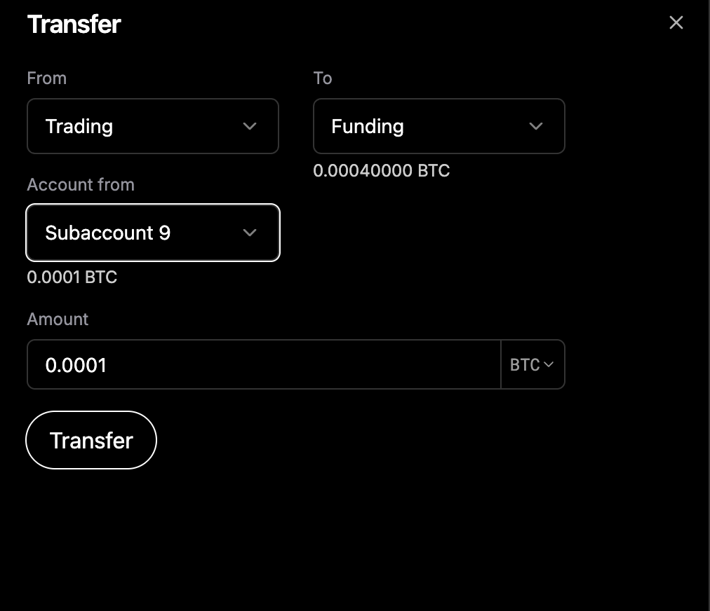 Select source trading account